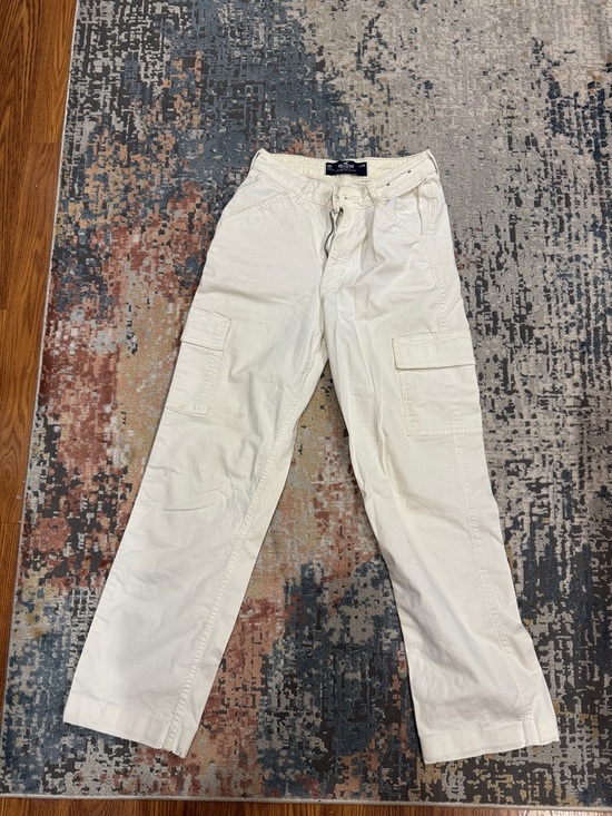 Hollister Pants - Hollister Women White Cargo Pants size 00